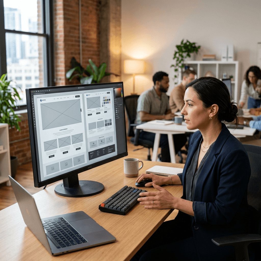 Copertina: UI Design 2026: le tendenze estetiche e funzionali per rendere il tuo sito web aziendale moderno, premium e memorabile